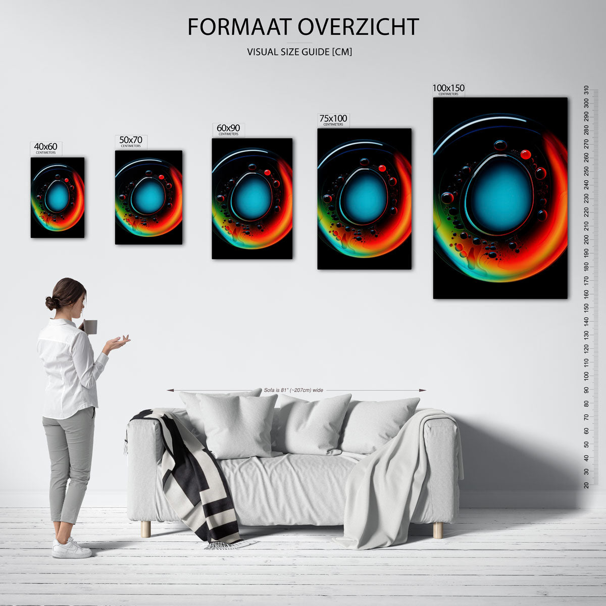 Kleurrijke cirkelvormen – Cirkelvormen – moderne staande wandkunst