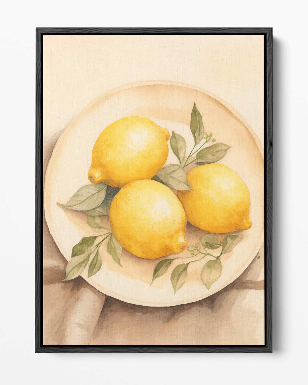 Zonnige Citroenen op Bord – portret kunstwerk als wanddecoratie