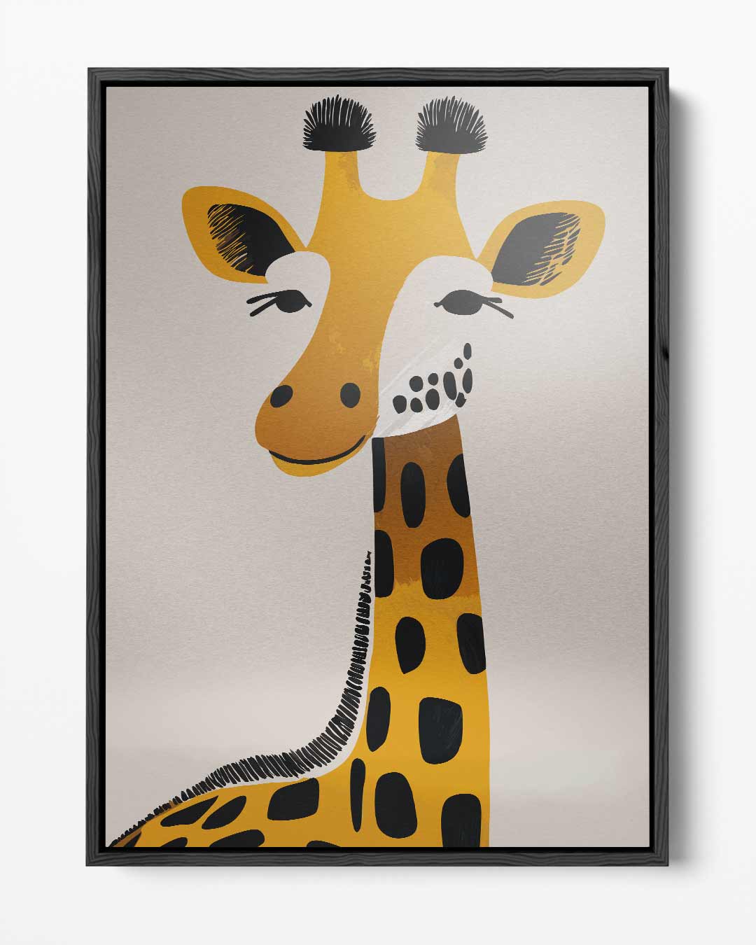 Speelse Giraffe Illustratie – portret kunstwerk als wanddecoratie