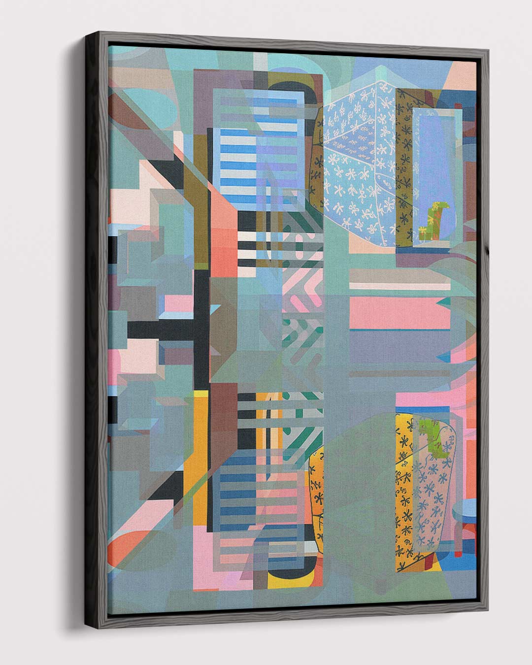 Kleurrijke Abstractie – staand kunstwerk voor modern interieur