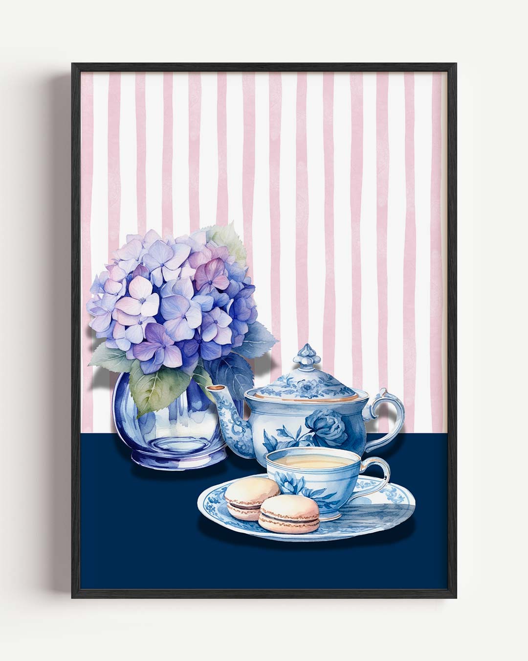 Romantische Theetijd – keuken portret poster als wanddecoratie