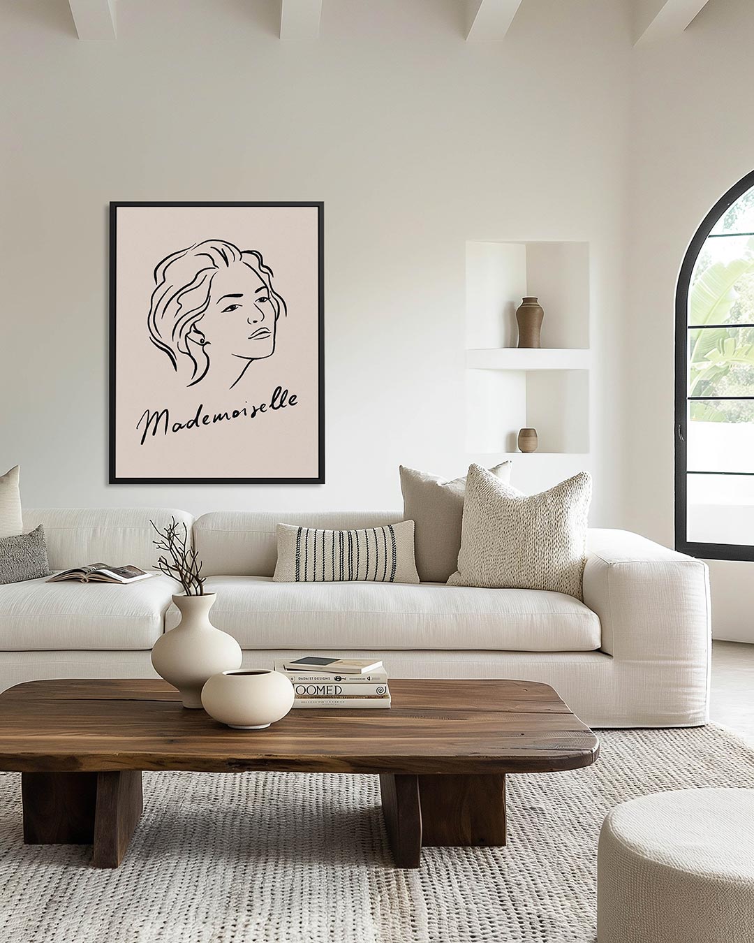 Elegante lijntekening – kunstwerk als stijlvolle wanddecoratie