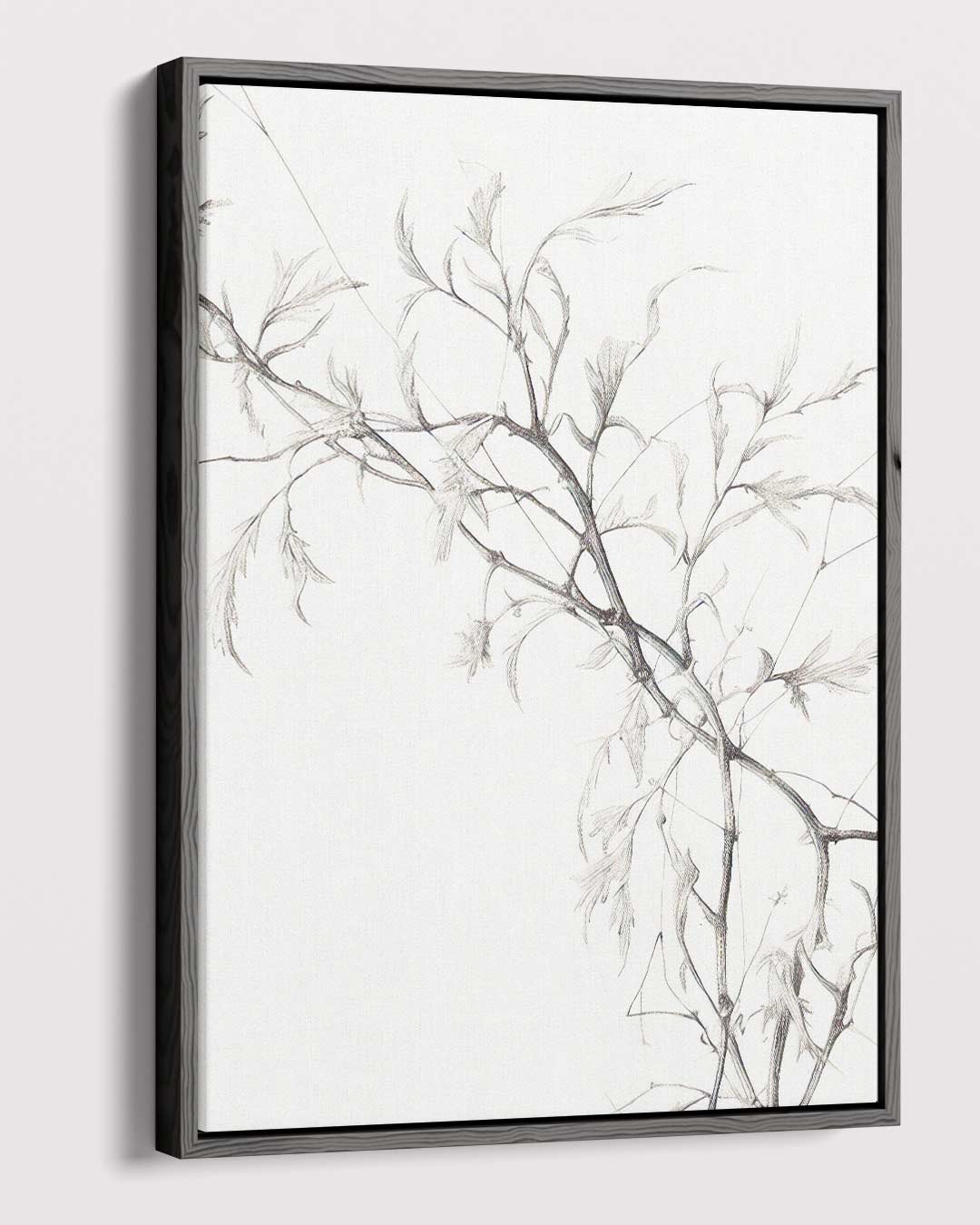 Elegante Lijntekening van Klimplant – canvas wanddecoratie in portret formaat