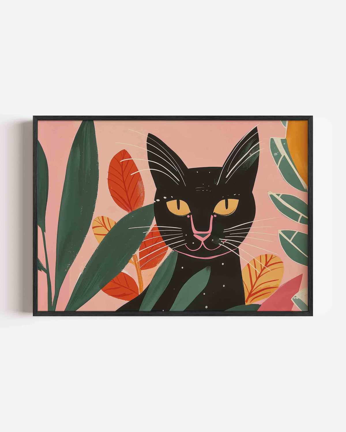 Kat met bladeren – landscape kinderposter als wanddecoratie