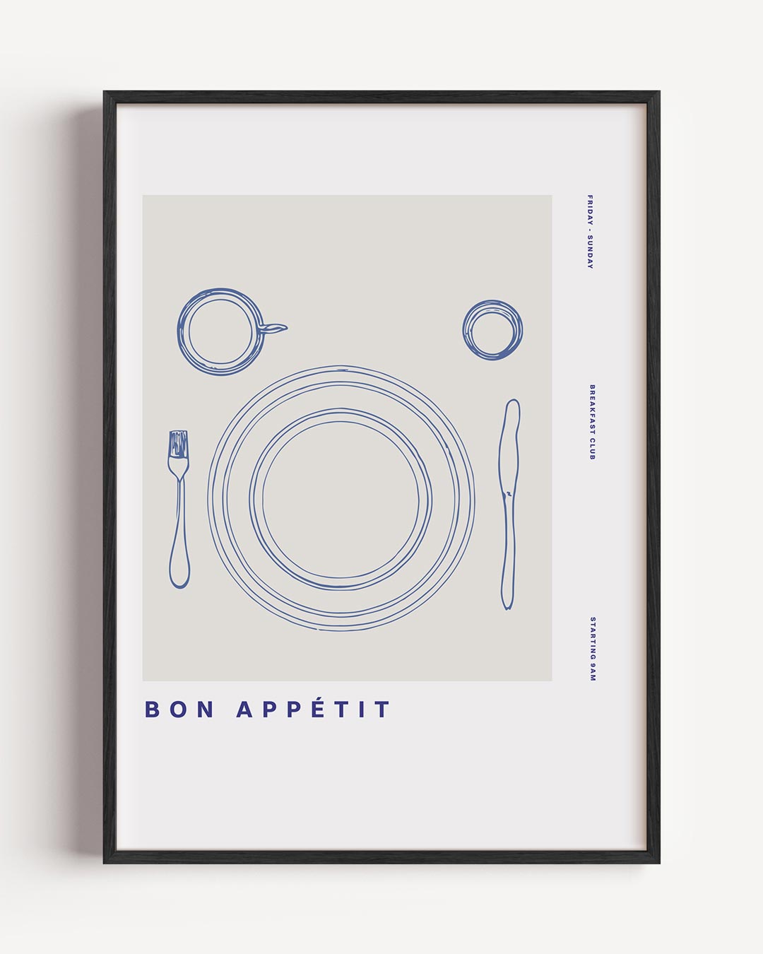 Stijlvolle Ontbijtclub – keuken portret poster als wanddecoratie