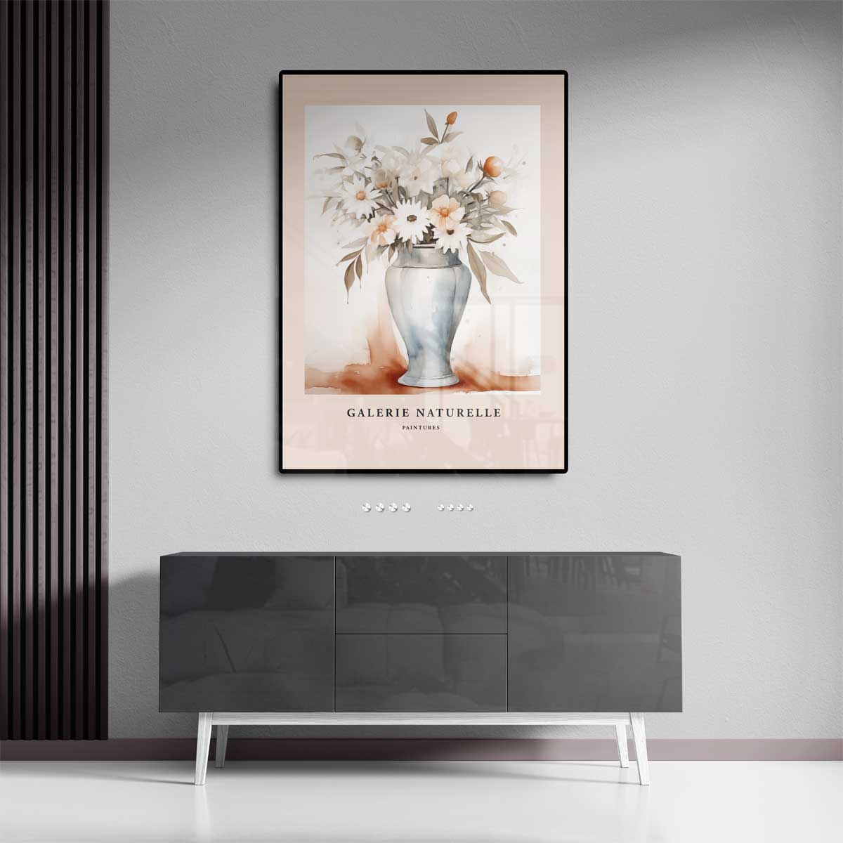 Bloemenpracht in Aquarel – staand kunstwerk voor modern interieur