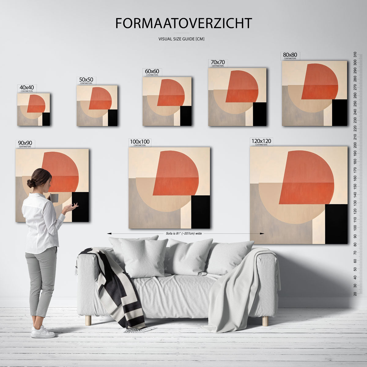 Geometrische vormen – vierkante muurposter met abstracte vormen
