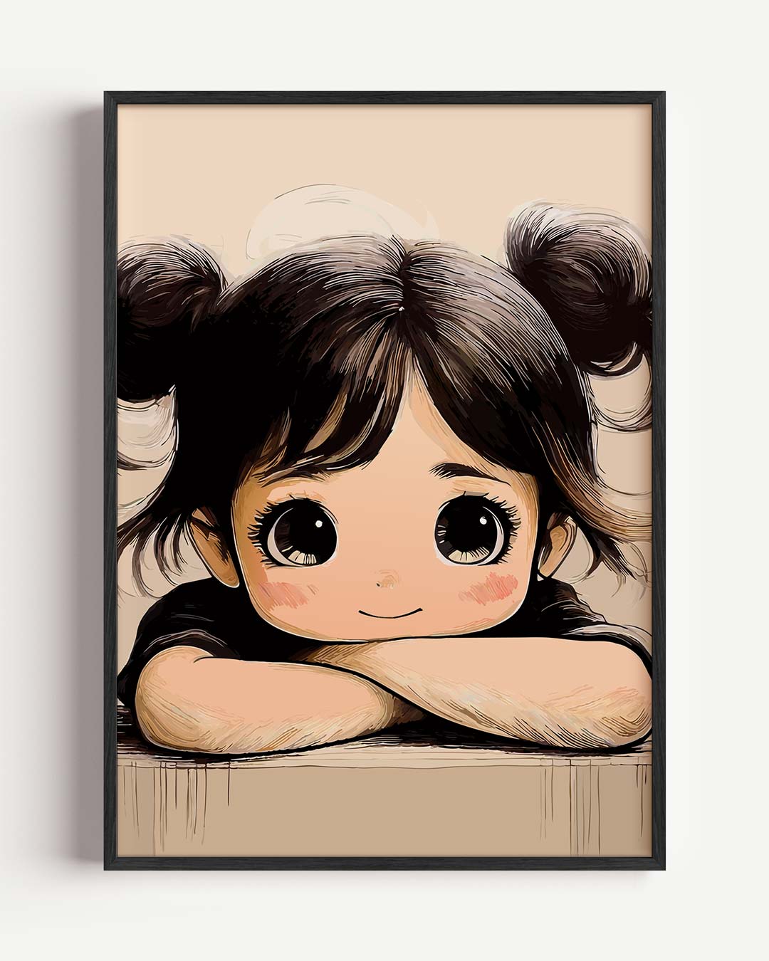 Schattige Meisjesposter – Popart en Streetart portret poster als wanddecoratie