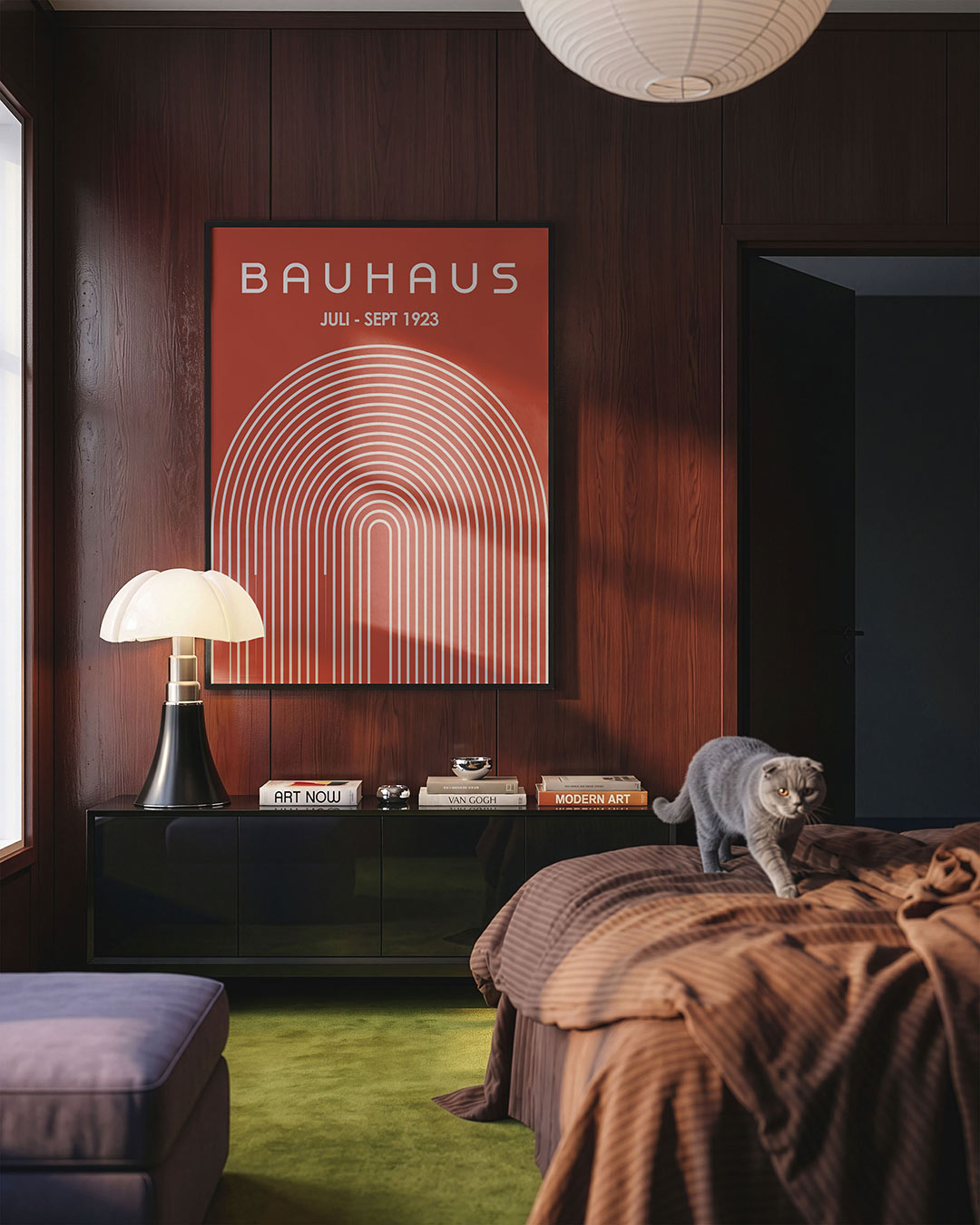 Lijnen en kleurvlakken – geometrische Bauhaus poster in staand formaat