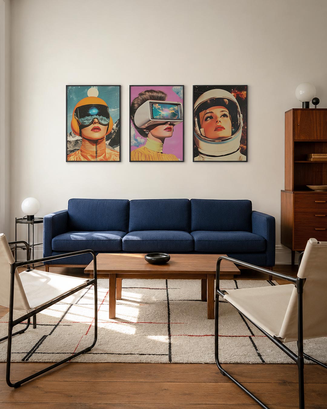 Abstract posterset – derde productweergave – een abstracte posterset met donkere tinten en een rustige