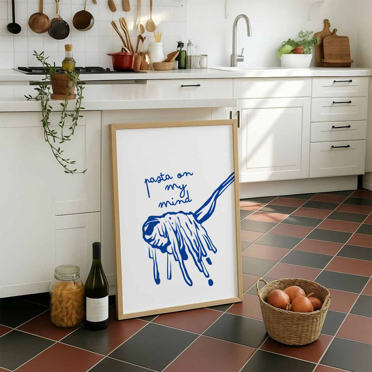 Pasta Love – staande muurposter voor keuken of eethoek