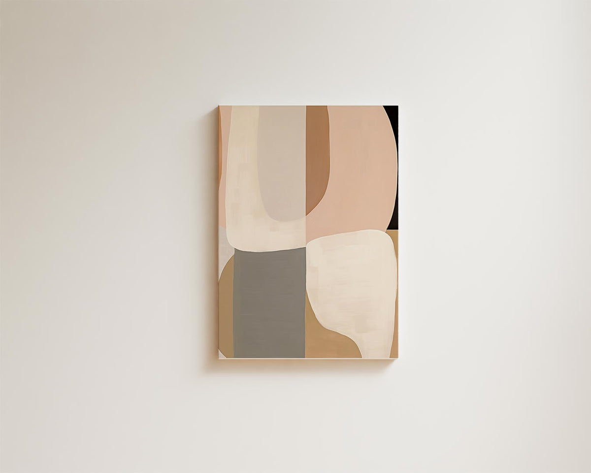 Minimalistische Abstractie in Aardetinten – portret kunstwerk als wanddecoratie, afbeelding 15