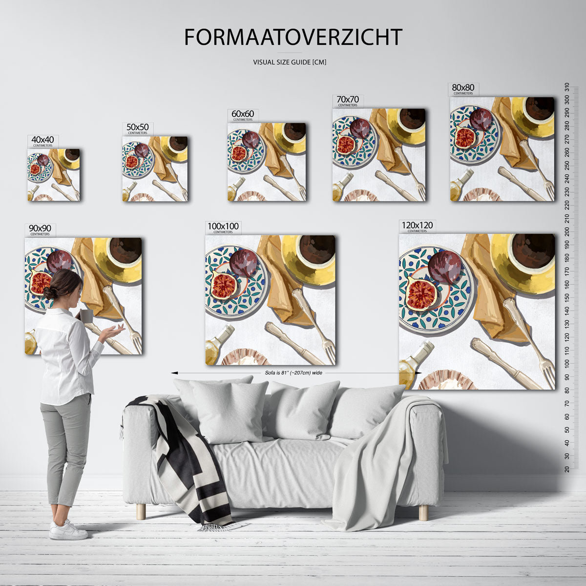 Gedekte tafel – vierkante muurposter voor keuken of eethoek