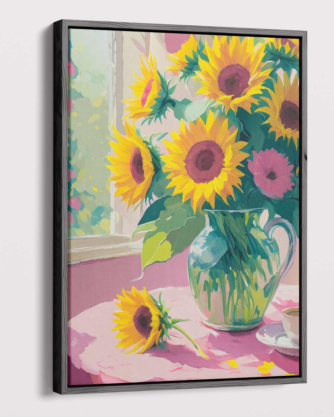 Zomerse Zonnebloem Schilderij – dibond kunstwerk als wanddecoratie