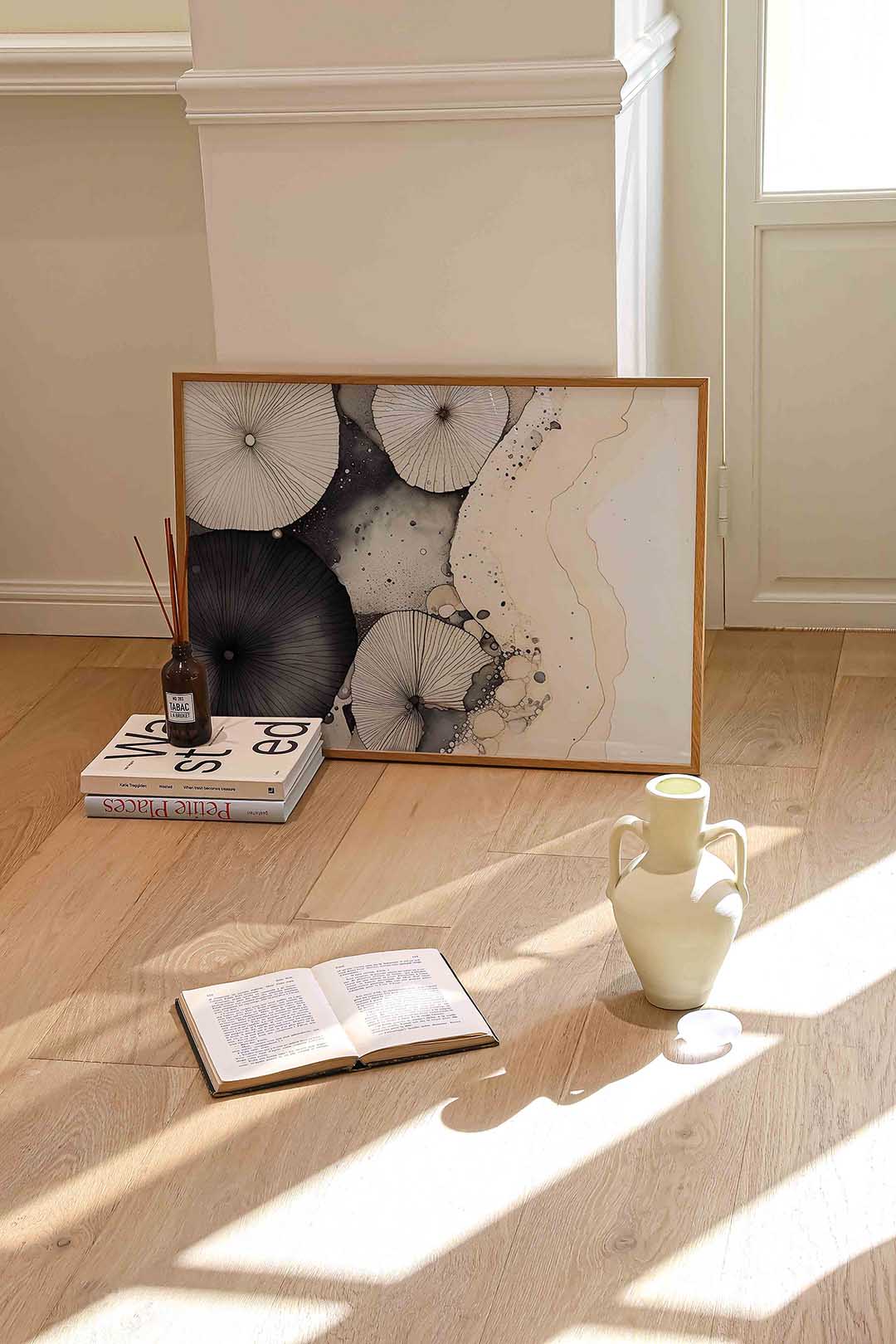 Abstracte vormen – liggende abstracte wanddecoratie van WallArtistic