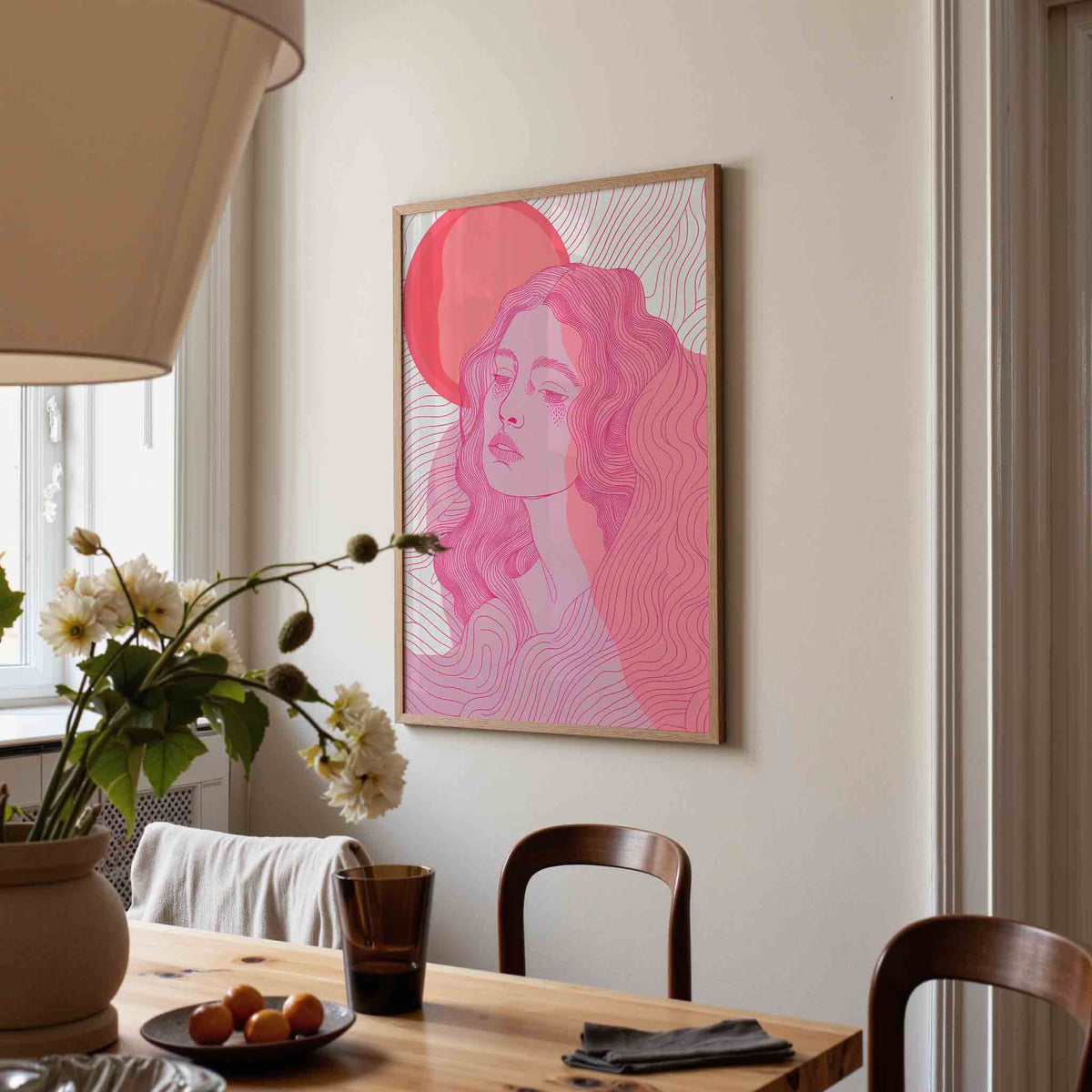 Vrouwelijk portret – kunst en design poster in portret formaat