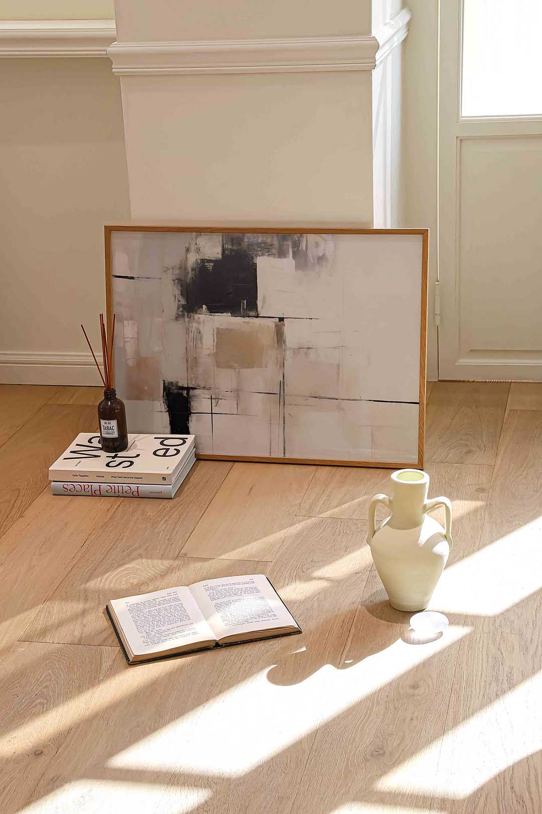 Abstracte vormen – liggende abstracte wanddecoratie van WallArtistic