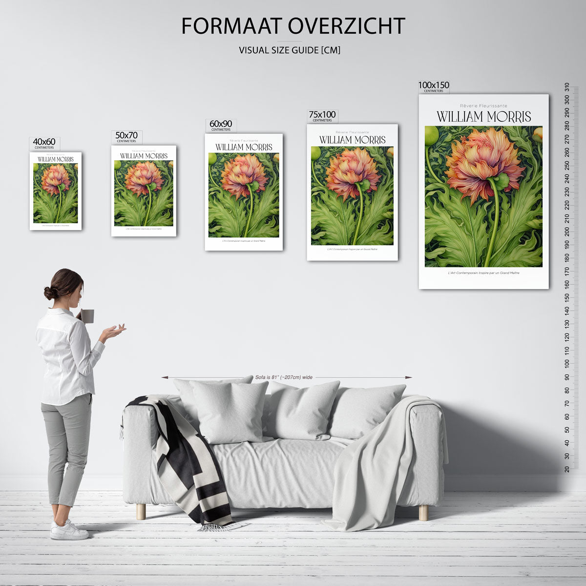 Bloemrijke droom – staande wanddecoratie van WallArtistic