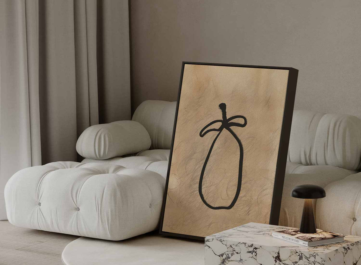 Simpele Schoonheid: Abstracte Vaas – staande wandkunst voor woonkamer of interieur