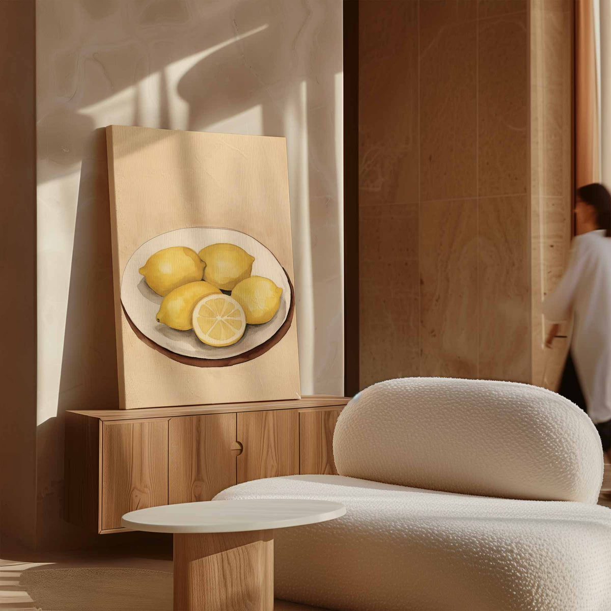 Zomers Citroen Stilleven – staand kunstwerk voor modern interieur