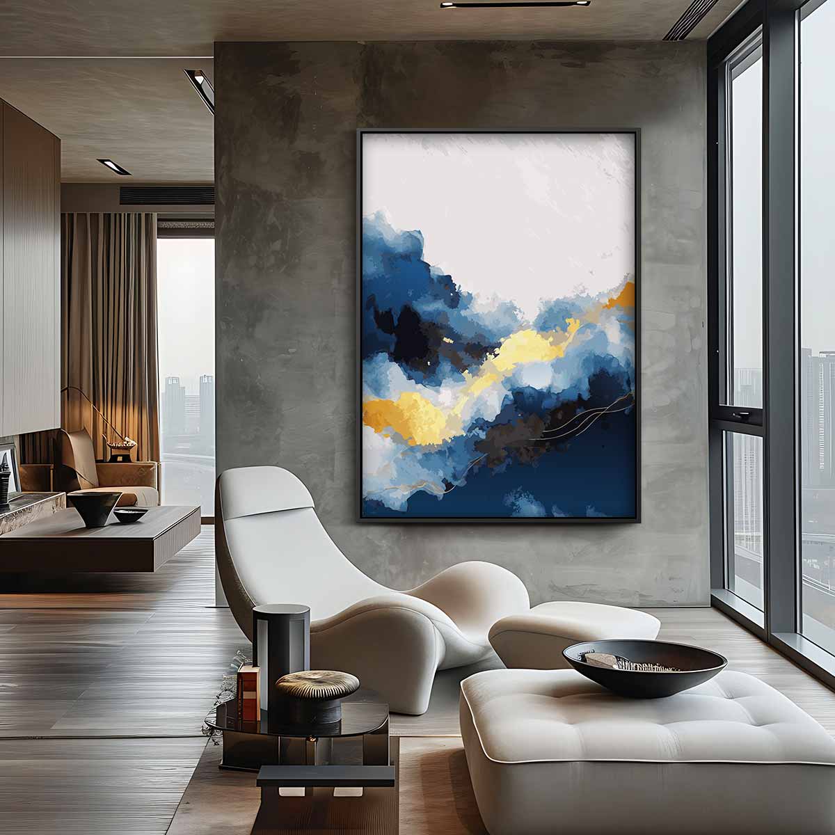 Hemelse Wolken Abstract – canvas wanddecoratie in portret formaat