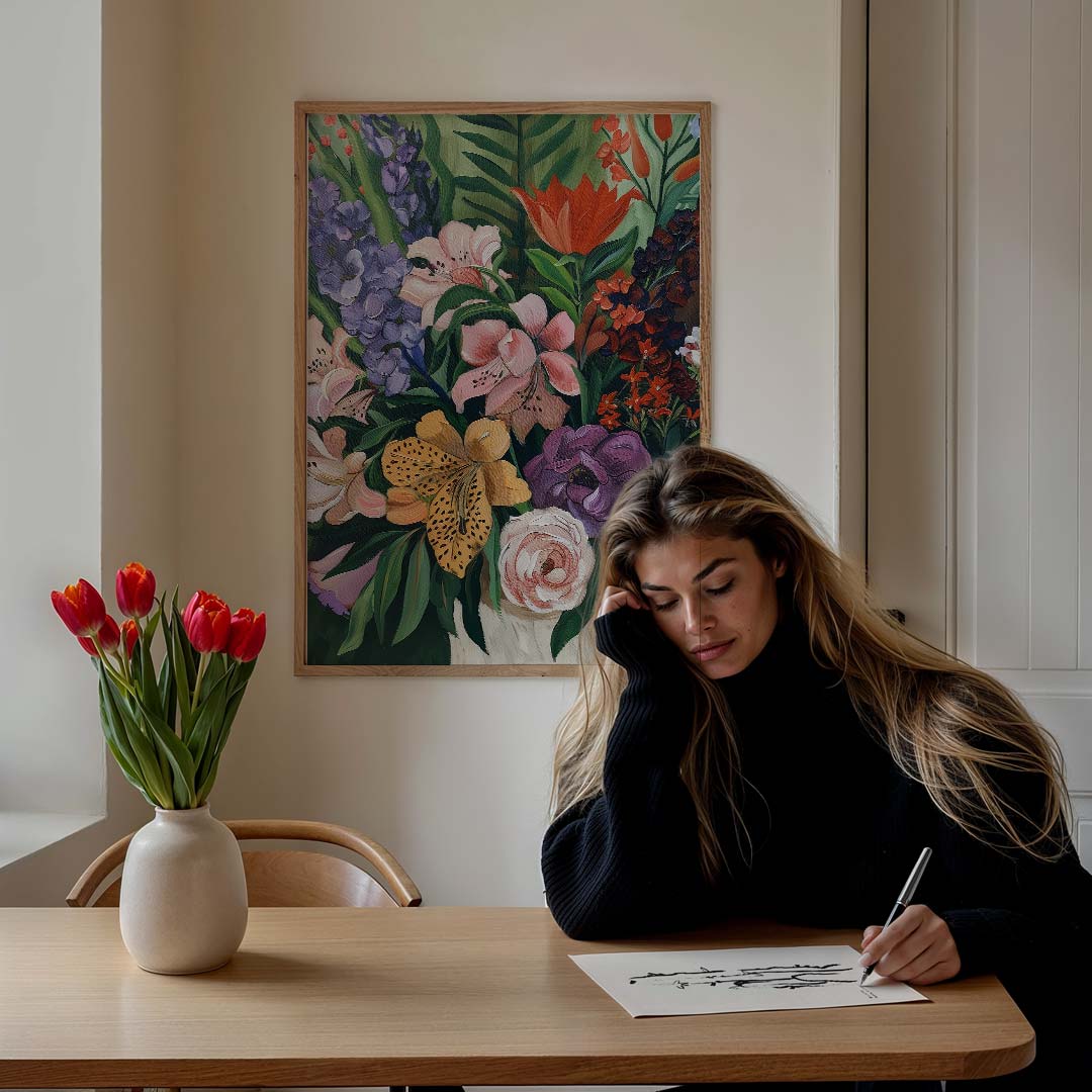 Bloemenpracht Wanddecoratie – staande zomer wanddecoratie van WallArtistic