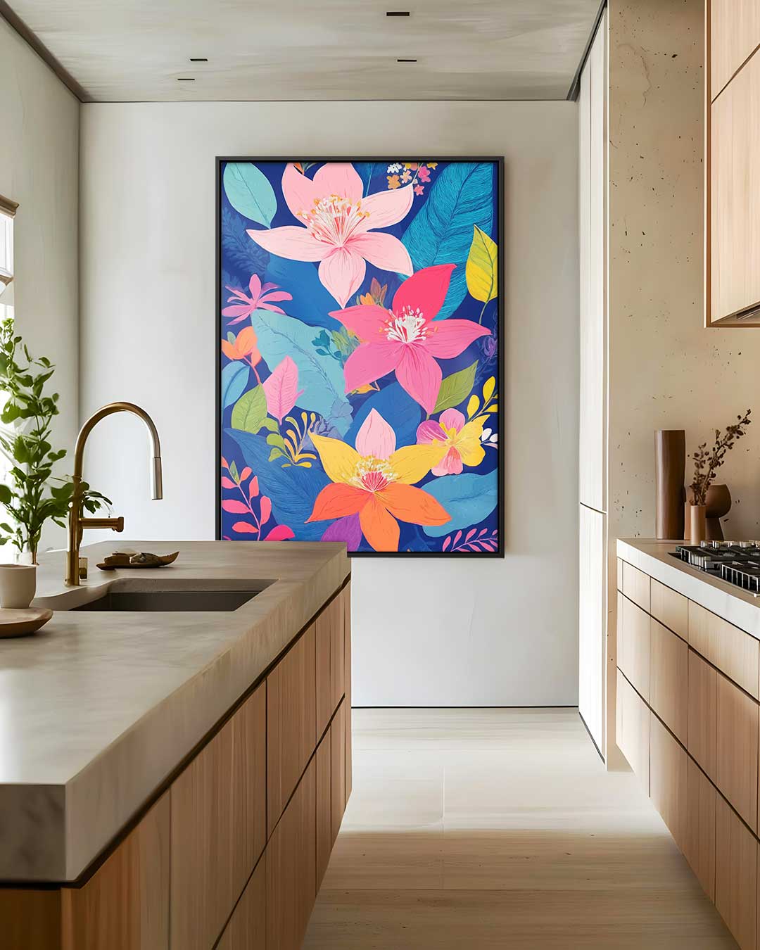Bloemenparadijs Kunstwerk – plexiglas wanddecoratie in portret formaat