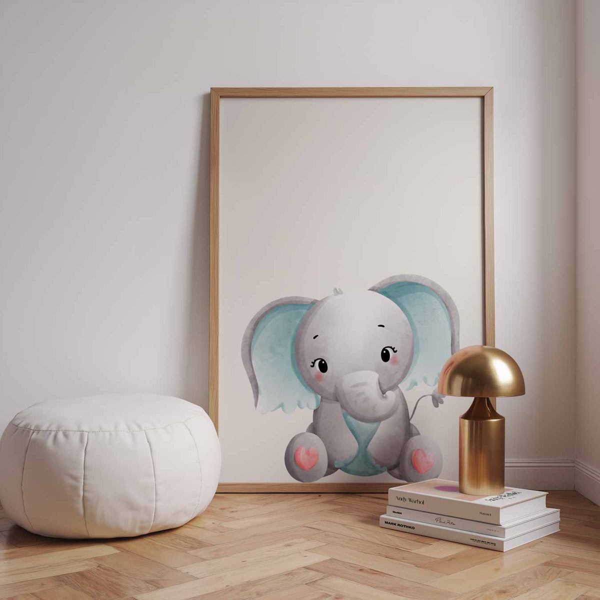 Schattige Olifantenposter – speelse wandkunst als portret kinderposter