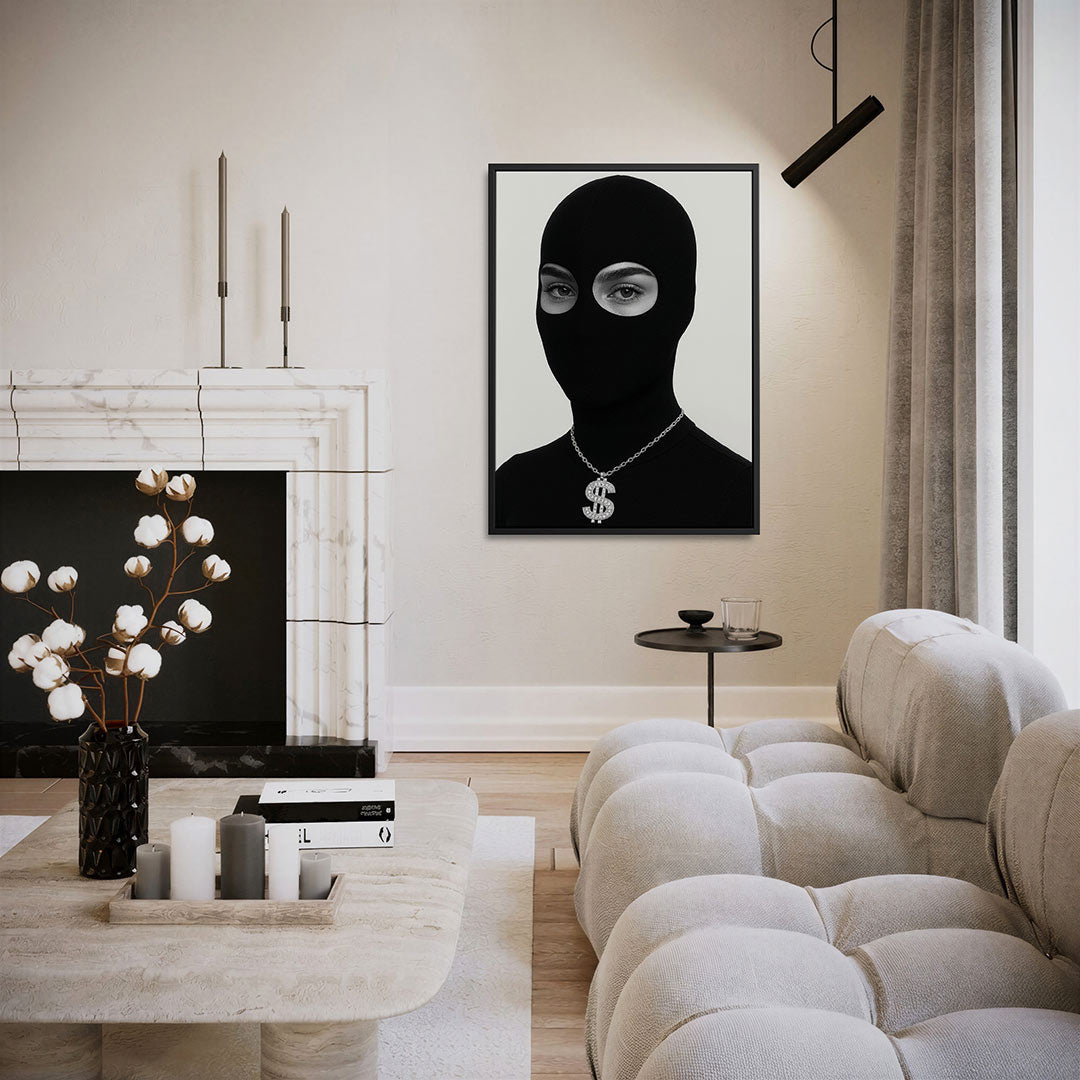 Intrigerend portret – moderne staande wandkunst