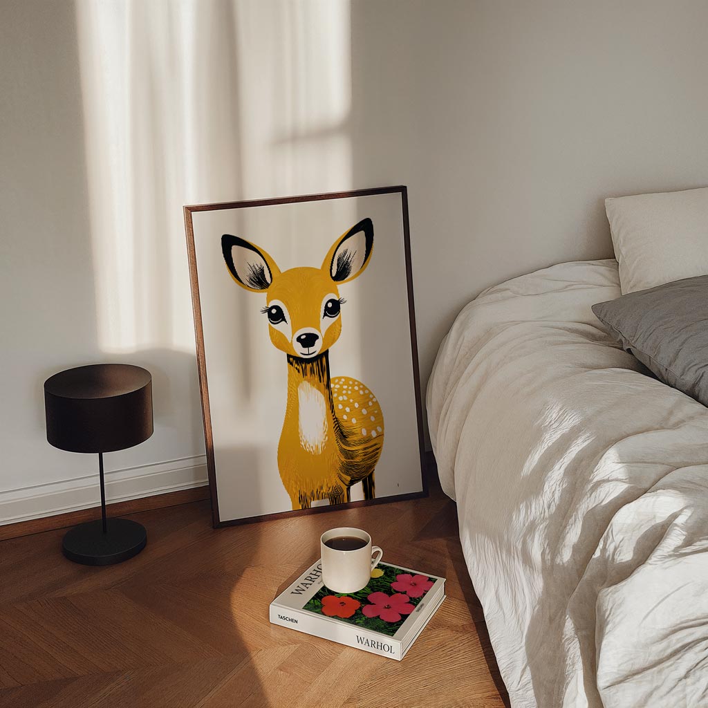 Schattige Hert – staande kinderkamer wanddecoratie van WallArtistic