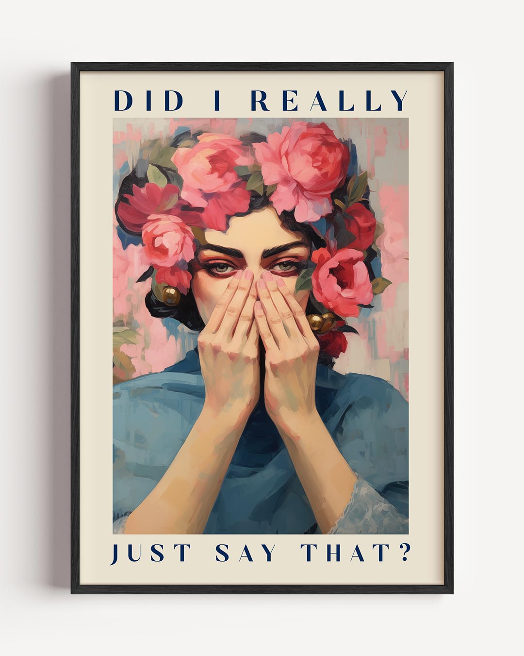 Kleurrijke Bloemenpracht – vrouwelijk portret poster als wanddecoratie