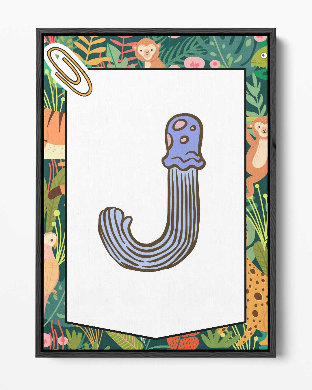 Letter J jungle – portret kunstwerk als wanddecoratie