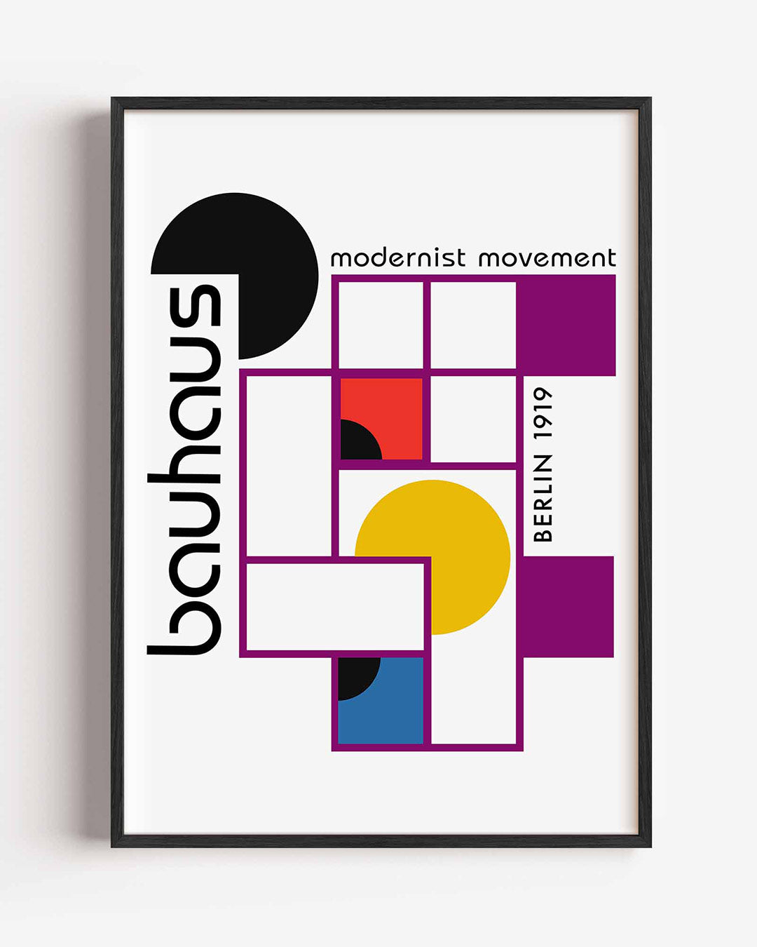 Vormen en vlakkenspel – staande Bauhaus poster als wanddecoratie