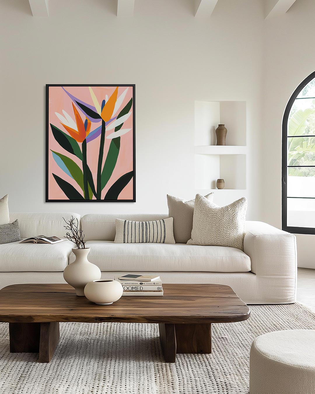 Kleurrijke bloemvormen – staand wanddecoratie kunstwerk