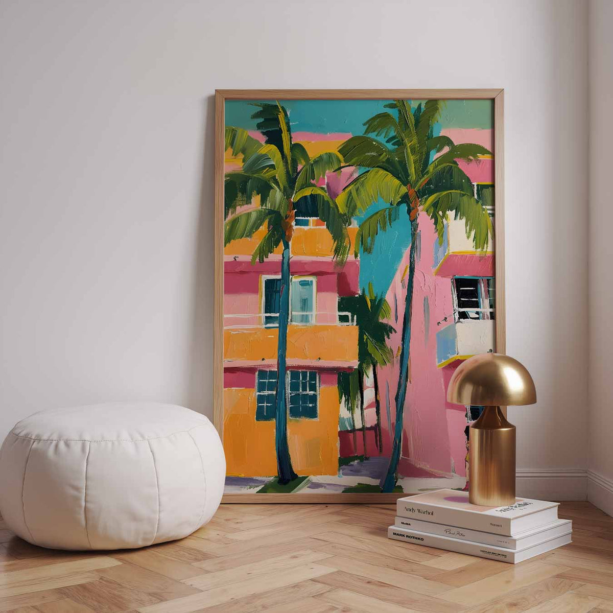 Zonnige Palmboom Escapade – urban poster in staand formaat