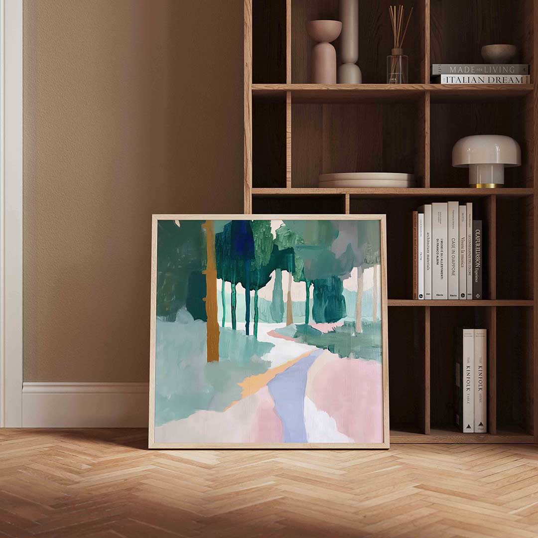 Boslandschap – vierkante design wanddecoratie van WallArtistic