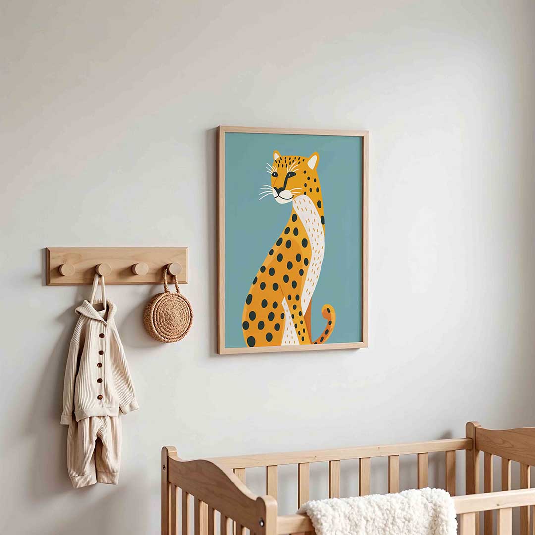 Luipaard illustratie – kinderposter in staand formaat
