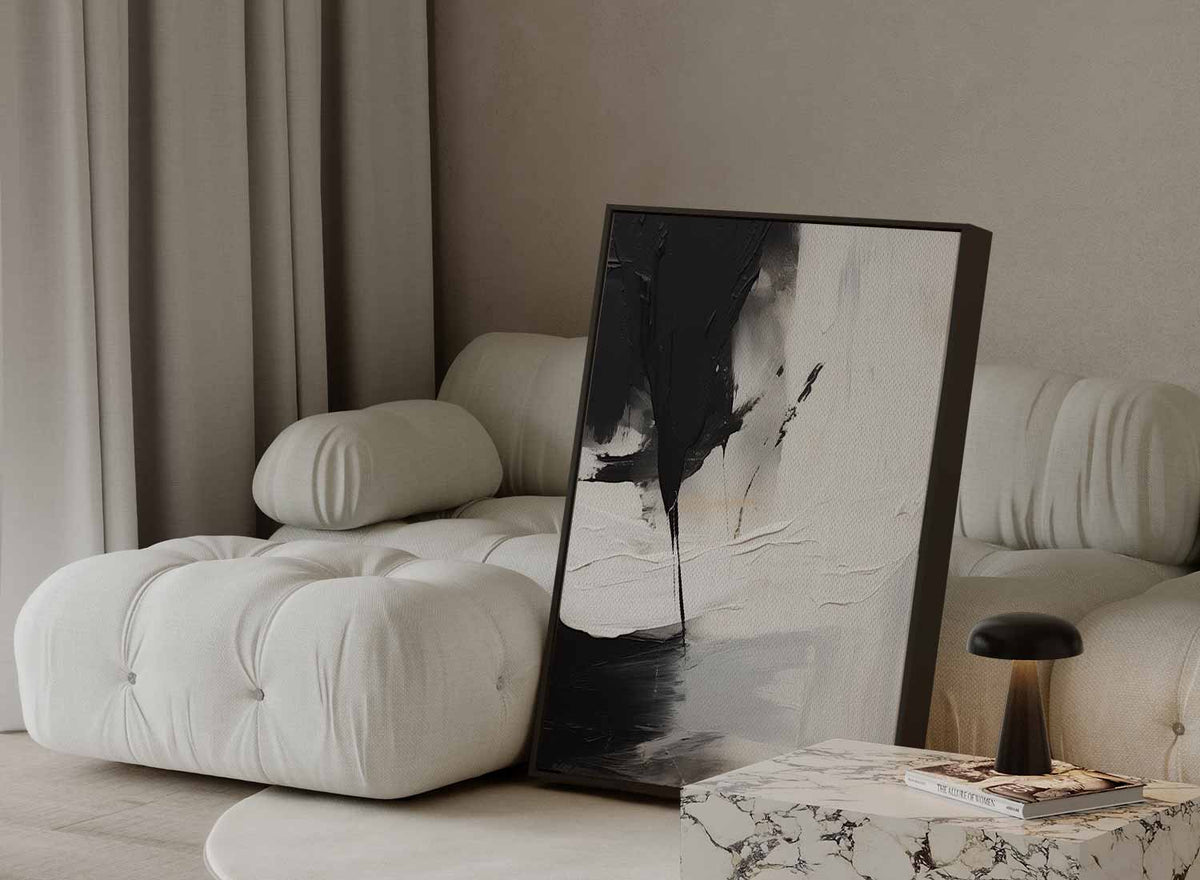 Contrasten in Abstractie – modern portret kunstwerk van WallArtistic