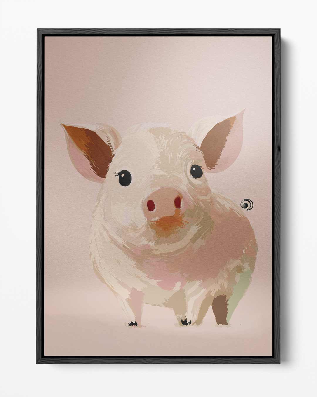 Schattig Varkentje Portret – portret kunstwerk als wanddecoratie
