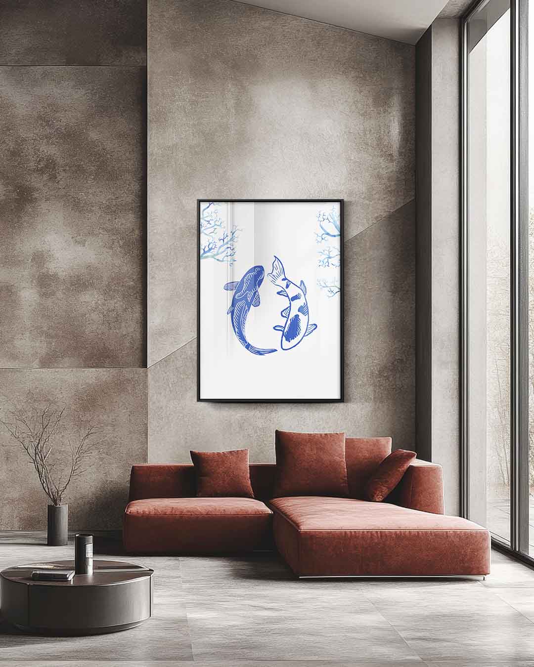 Dans van de Koi – staande wandkunst voor woonkamer of interieur
