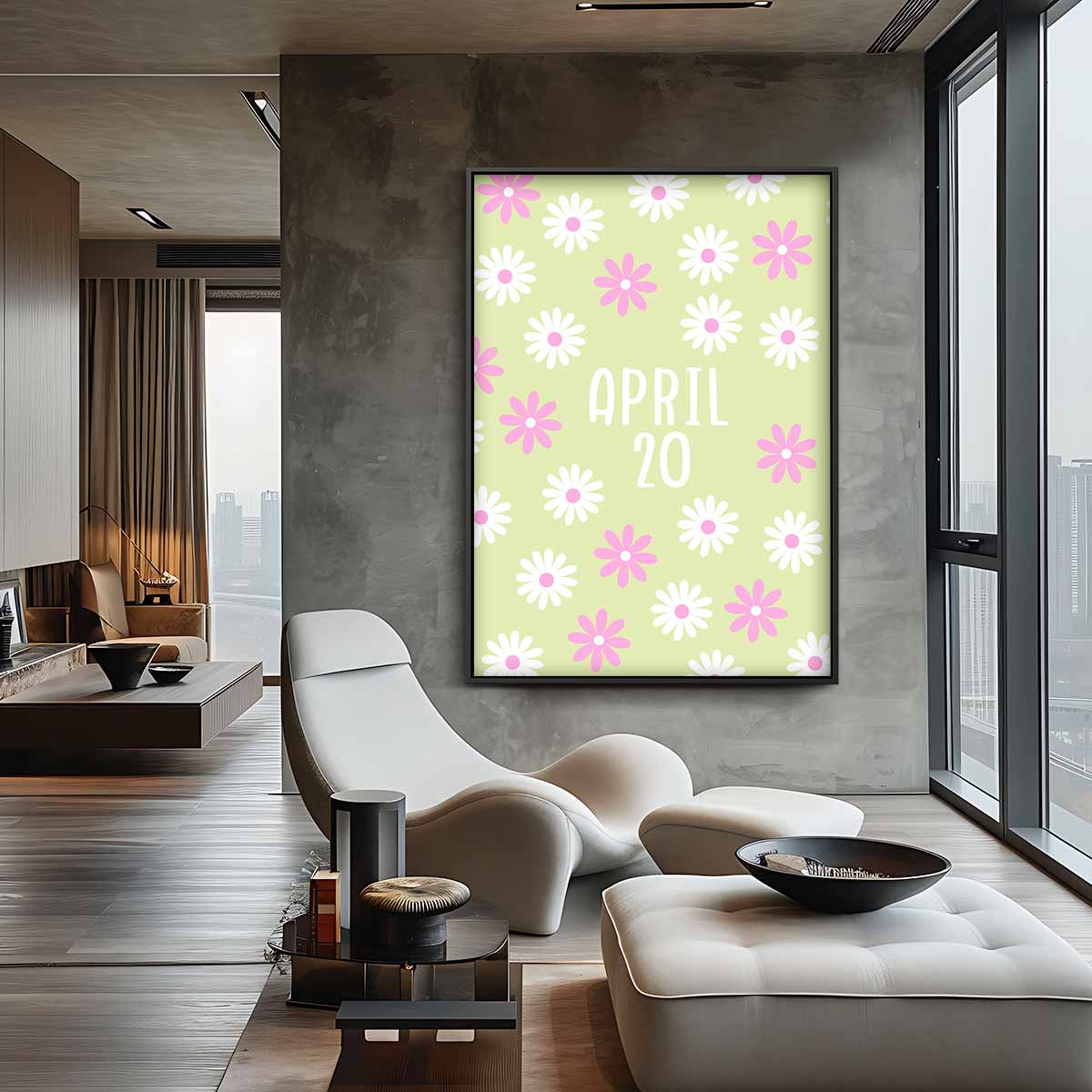 Vrolijke Bloemenpracht op April 20 – staand kunstwerk voor modern interieur