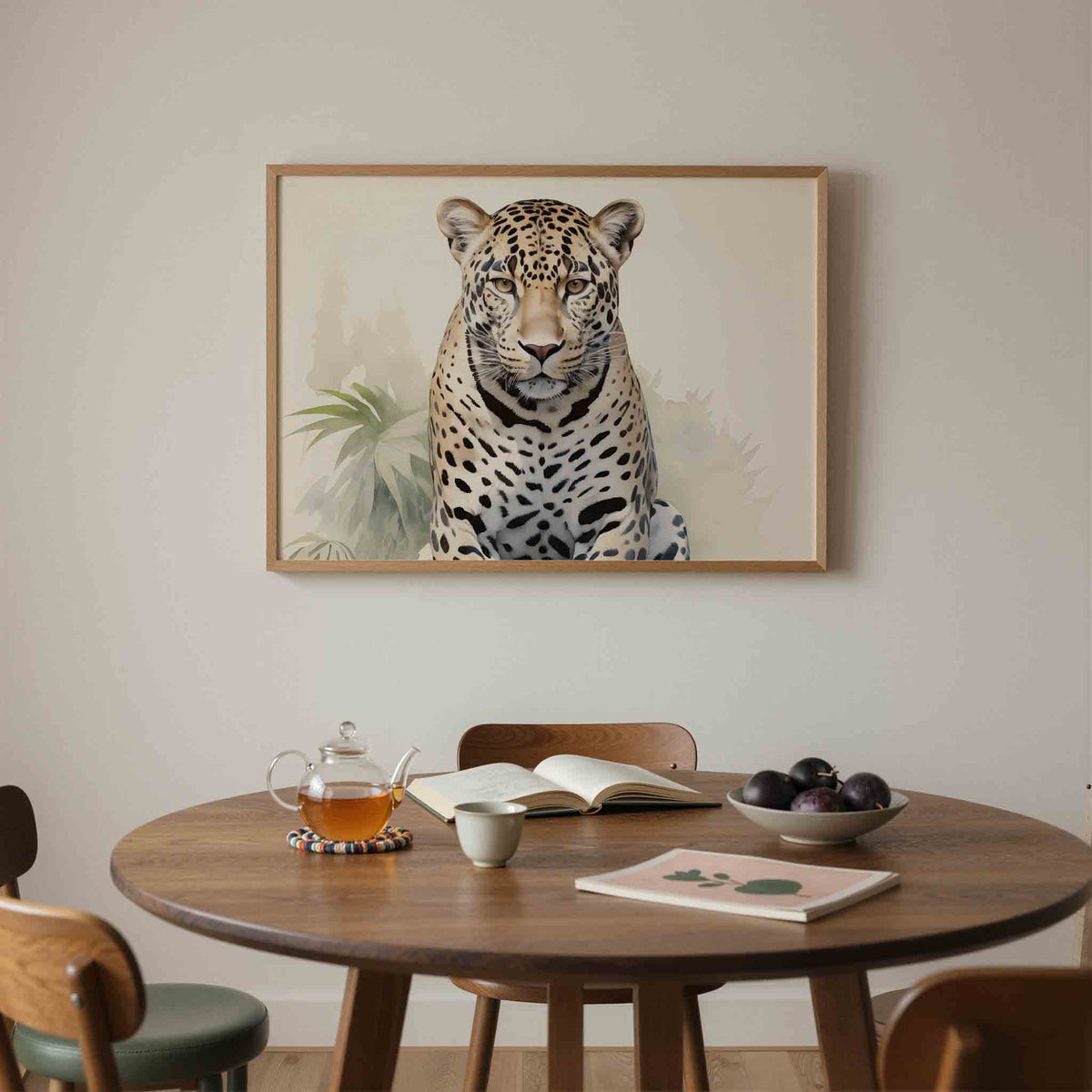 Luipaard portret – liggende jungle wanddecoratie van WallArtistic