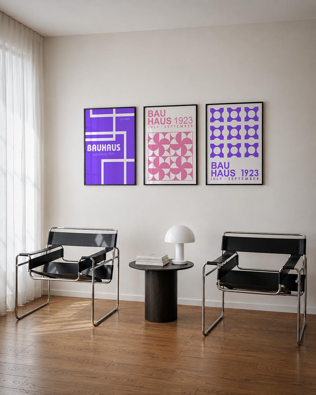 Lijnen en vlakken posterset – derde productweergave – deze posterset in drie delen toont een speels lijnenspel
