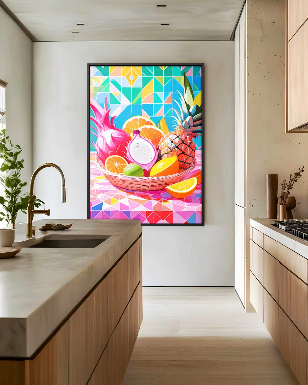 Kleurrijk Fruitfeest – staand kunstwerk voor modern interieur