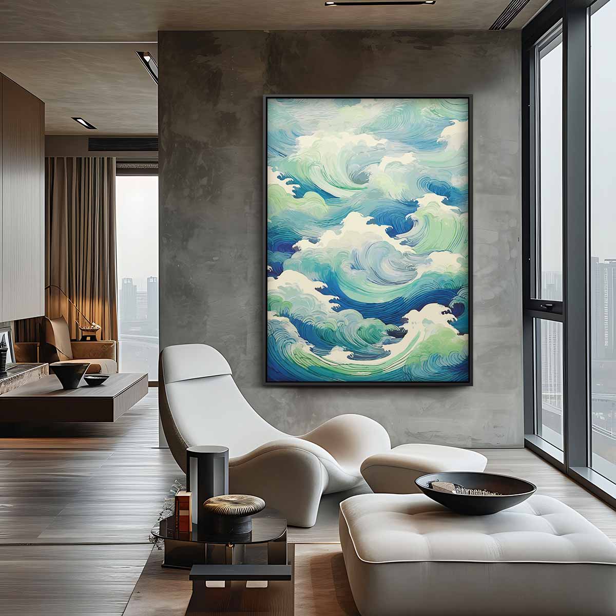 Golvende Getijden – canvas wanddecoratie in portret formaat