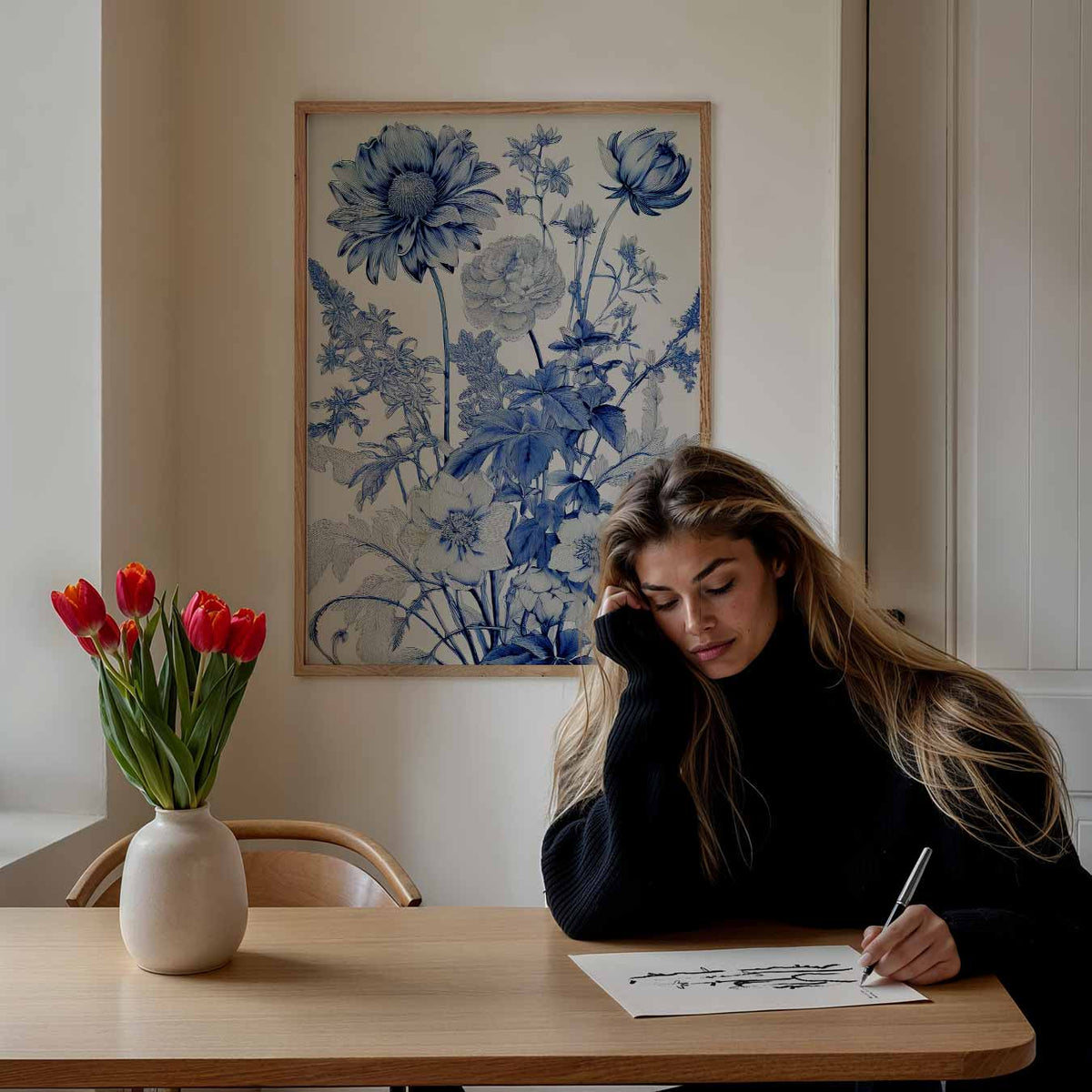 Botanische Bloemenpracht – bloemen poster als moderne staande wanddecoratie