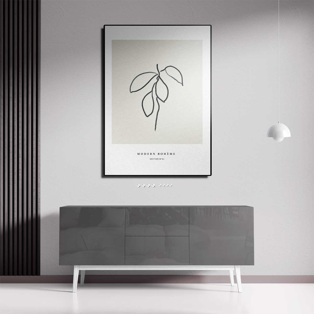 Moderne Boho Bladeren – canvas kunstwerk als wanddecoratie