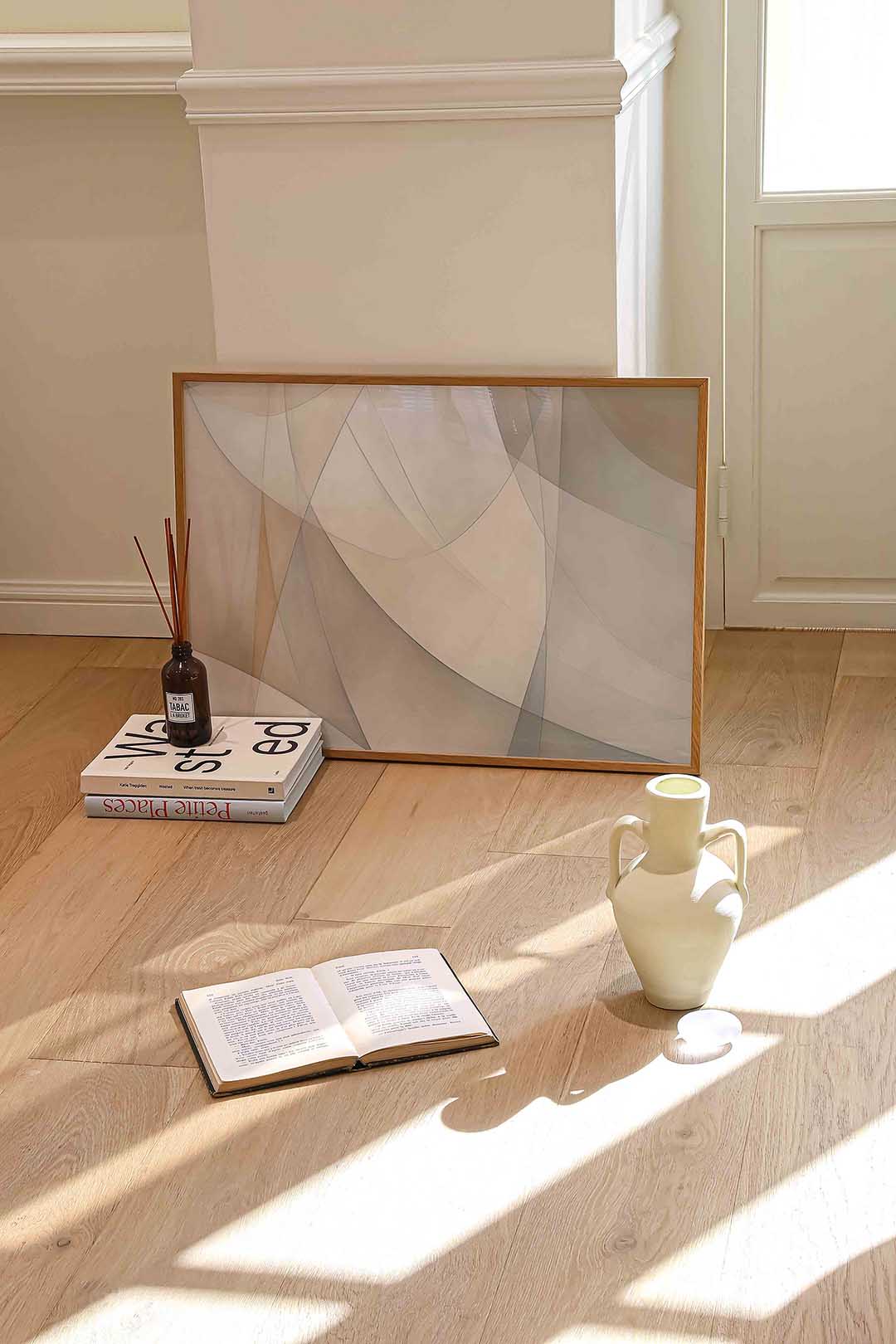 Abstracte vormen – liggende kleurrijke abstracte wanddecoratie van WallArtistic