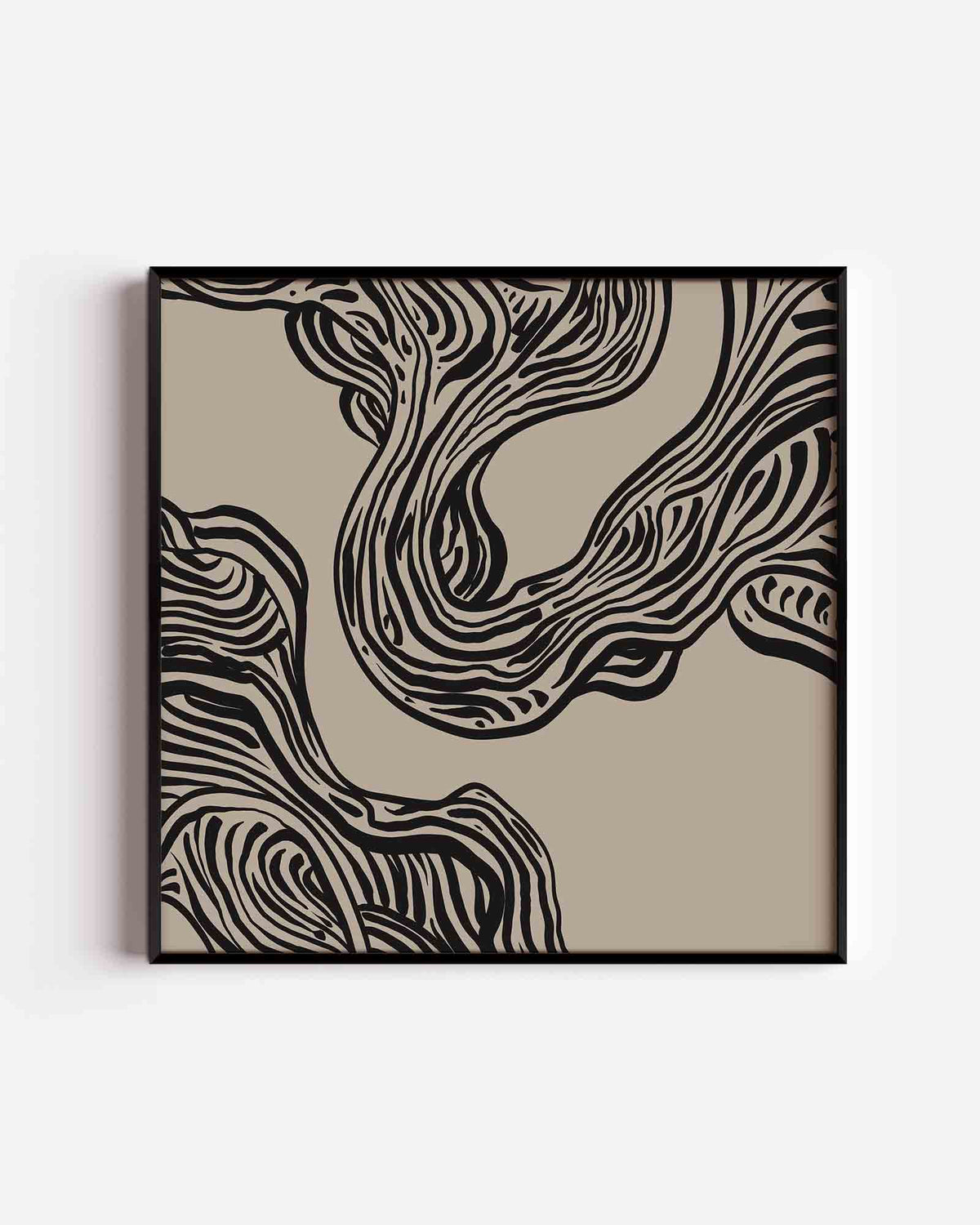 Golvende lijnen – abstracte vierkante poster als wanddecoratie