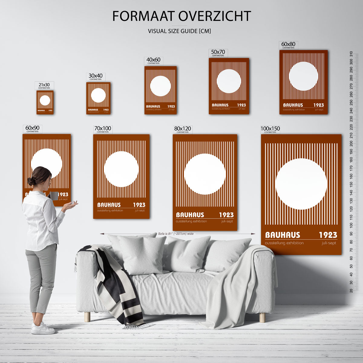 Lijnen en cirkel – Bauhaus poster als moderne geometrische wanddecoratie